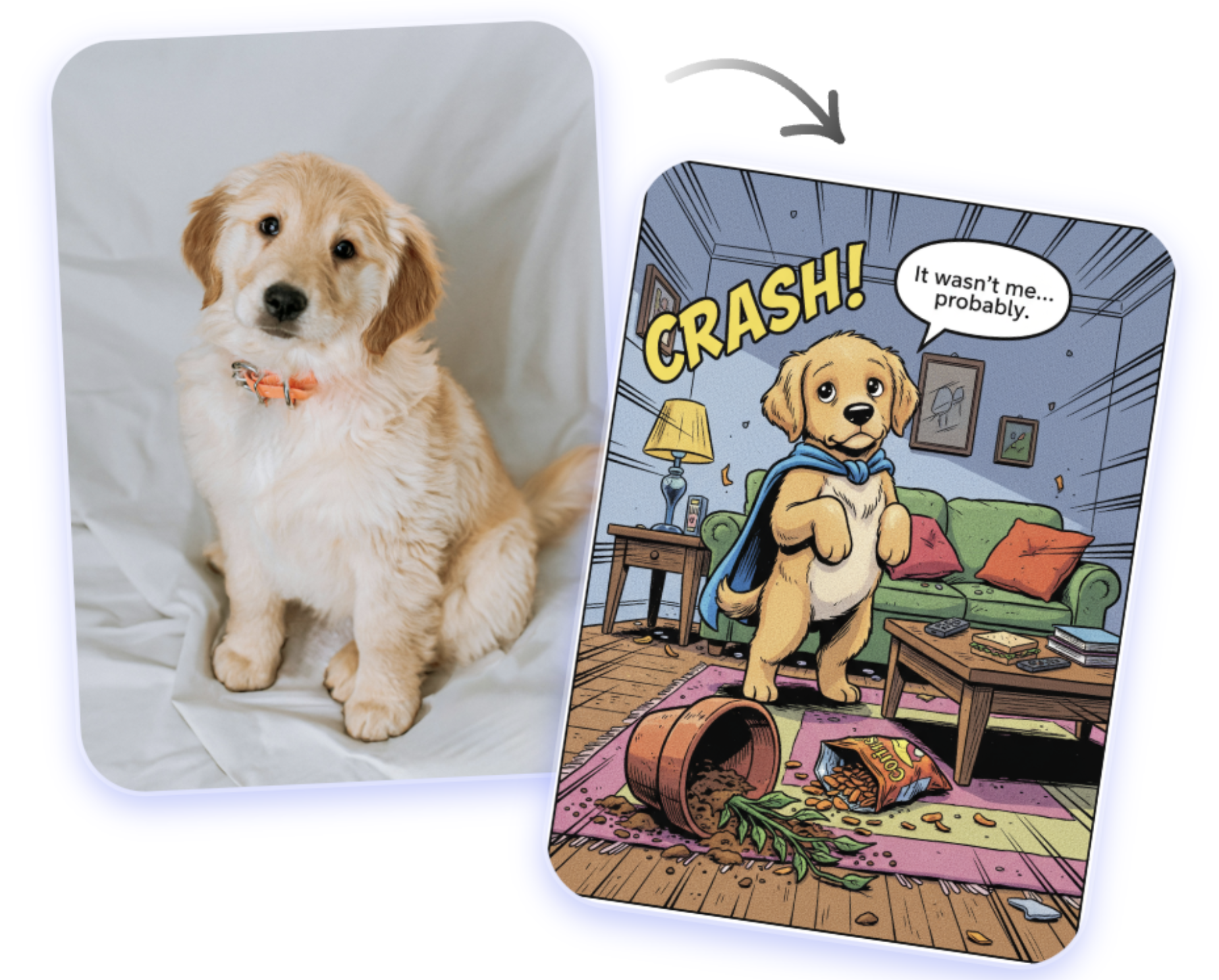 Illustration of a comic creation tool interface